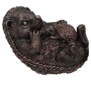 Hedgehog and Cub - Bronze