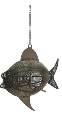 Fish shaped bird house