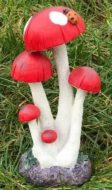 Medium toadstool red spotted with ladybird