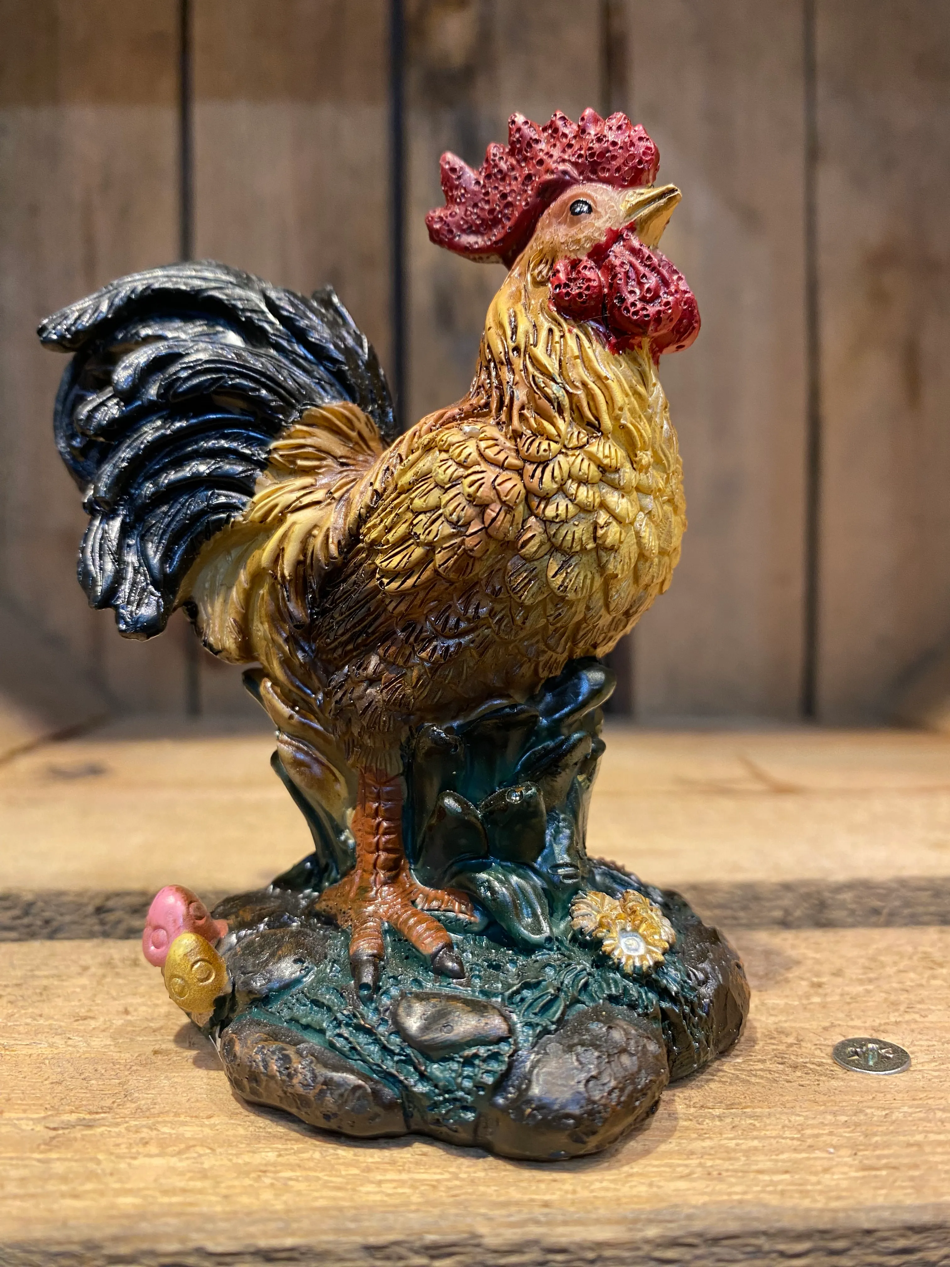 Miniature Proud rooster standing coloured