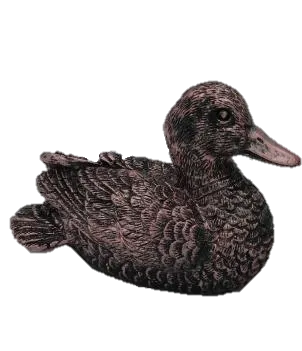 Miniature Content Duck Bronze