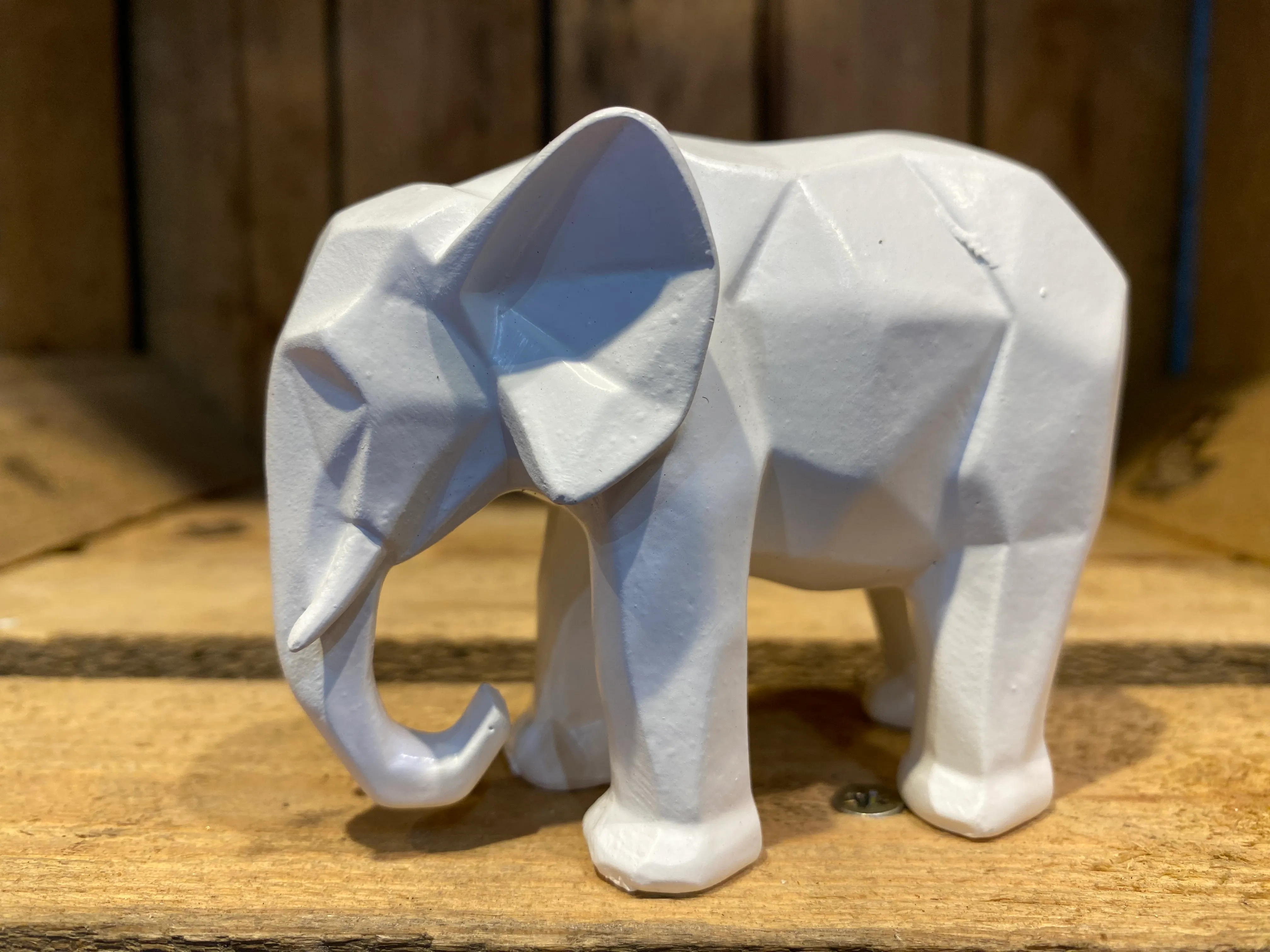 Miniature Modern Elephant White