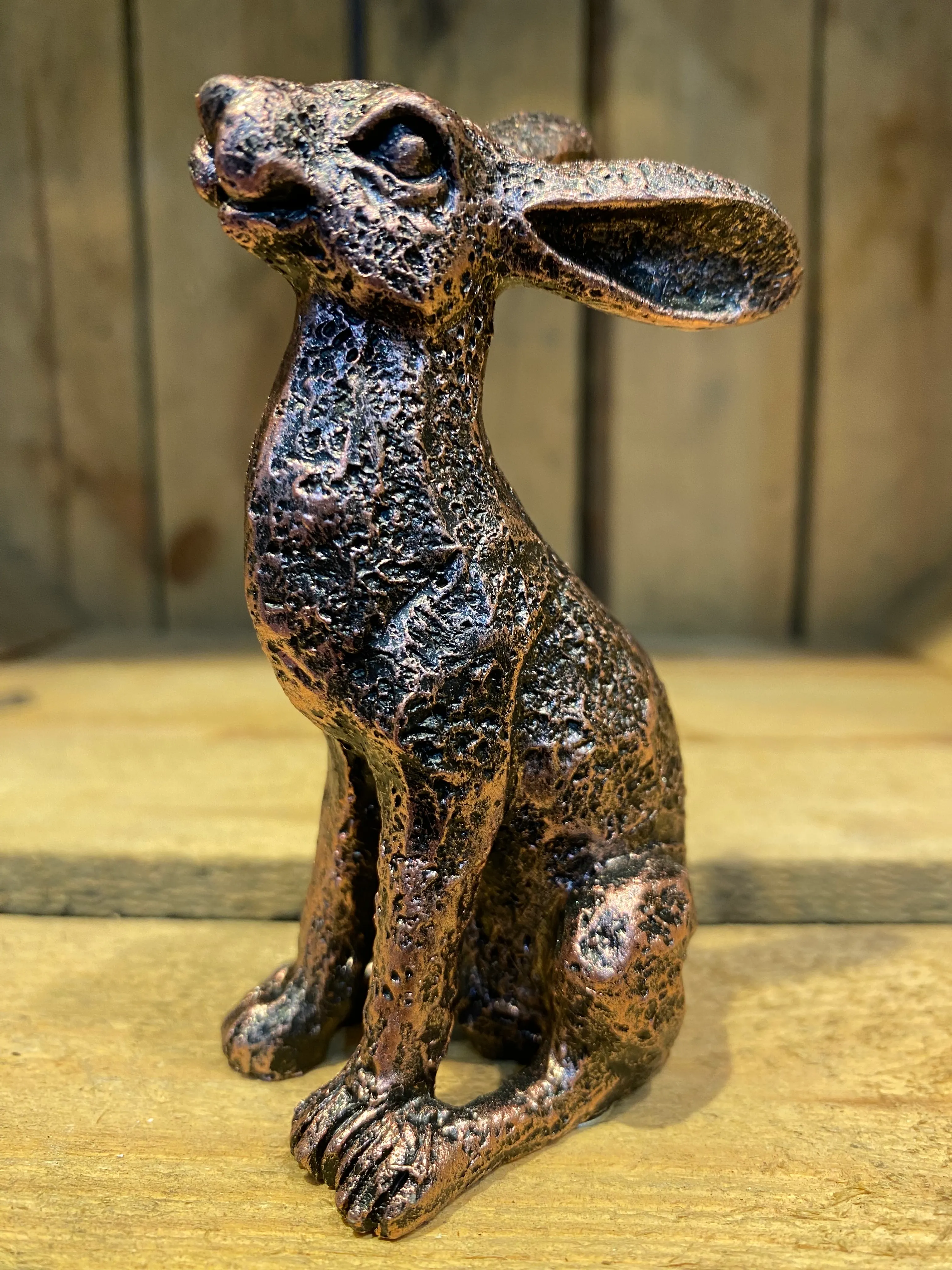 Alert hare - Miniature new bronze