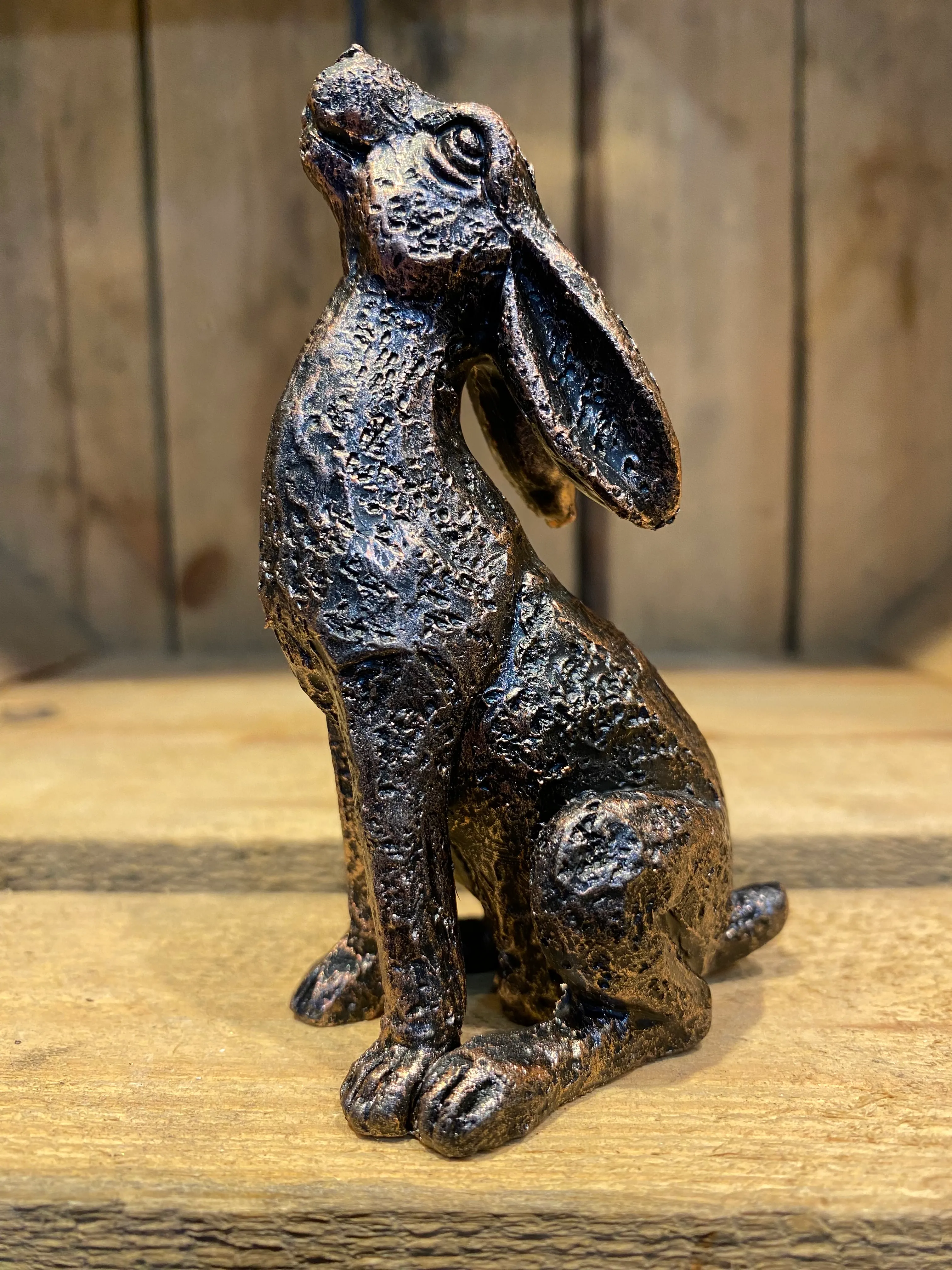 Moongazing hare - Miniature new bronze