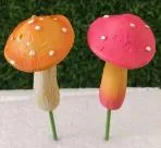 Fairy garden mushroom stick red / yellow