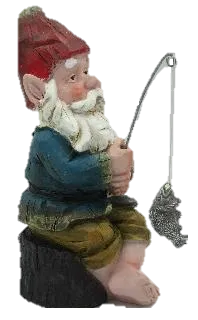 Fishing Gnome on Log