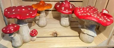 Red Flat Cap mushrooms - 4 designs